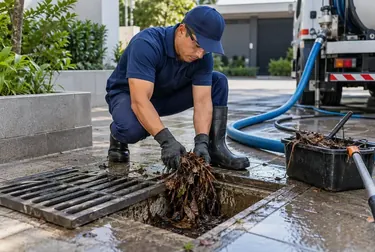 Técnico realizando hidrojateamento em tubulações em São Pedro da Aldeia.